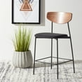 thumbnail image 2 of SAFAVIEH Ryker Scandinavian Counter Stool, Walnut/Black (20.3 in. W x 20 in. D x 39 in. H), 2 of 12