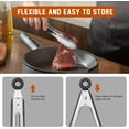 thumbnail image 3 of Stainless Steel Kitchen Tongs, Silicone Non-slip Grip, Locking Grilling Food Tongs Set of 2, 9-inch & 12-inch, 3 of 5