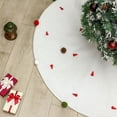 thumbnail image 5 of MXTPOV White Plush Christmas Tree Skirt with Colour Felt Balls Christmas Decorations 48 in Christmas Tree Skirt Christmas Tree Printed Decorations for Christmas Holiday Party Home Decor, 5 of 5