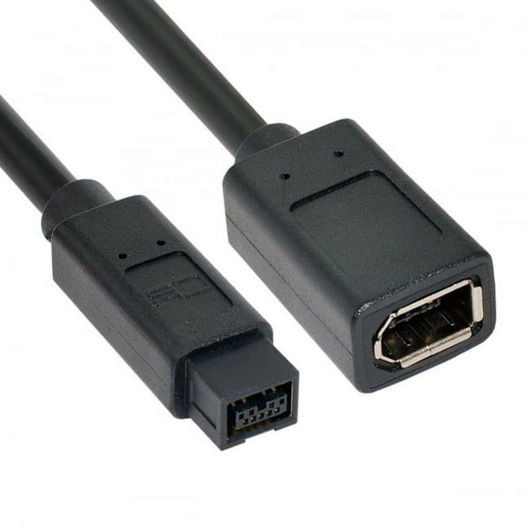 CY IEEE 1394 6Pin Female to 1394b 9Pin Male Firewire 400 to 800