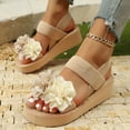 thumbnail image 2 of Mostsola Sandals for Women Casual Open Toe Flower Wedges Heels Summer Dressy Slip on Beach Shoes, 2 of 8