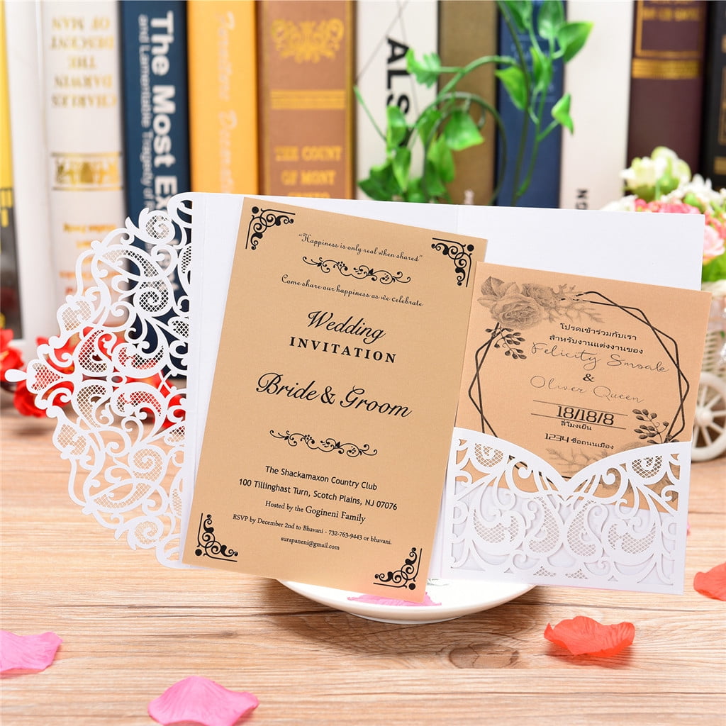 European Hollow Wedding Invitation Creative Birthday Card