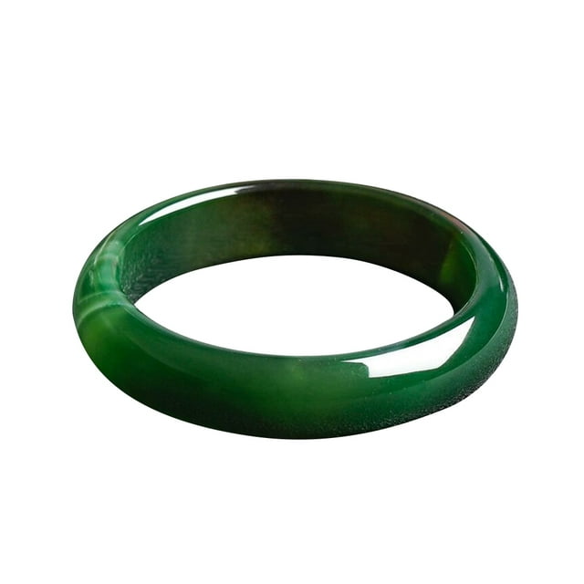 Brazalete de jade duradera Qarigey verde oscuro para mujer 1 Diámetro 56 mm