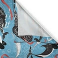 thumbnail image 3 of Ambesonne Narwhal Kitchen Curtains, Arctic Ocean Fauna, 55"x39", Blue Dark Coral Black, 3 of 3
