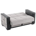 thumbnail image 4 of Ottomanson 63" Convertible Loveseat Sleeper with Storage, Modern Chenille Sofa for Small Spaces, Silver, 4 of 5
