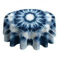 thumbnail image 4 of Blue Tie Dye Mandala Pattern Round Tablecloth 60"x60",Wrinkle Wipeable Table Cloth for Kitchen Dining Room Picnic Patio Party, 4 of 6