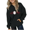 thumbnail image 3 of JUSLIO Girls Hoodies Fall/Winter Solid Color Hooded Sweatshirt Casual Athletic Long Sleeve Tops Sweatshirts Black(4 Years）, 3 of 4