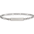 thumbnail image 3 of Stainless Steel Polished Figaro Chain With Removeable Id Plate 8.5In Bracelet (8.5 X 3.55) Made In China srb2265-8.5, 3 of 5
