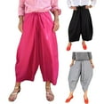 thumbnail image 6 of BAETEUY Women Casual Pants Elastic Drawstring Waist Cropped Pants, 6 of 8