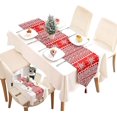 thumbnail image 1 of Camino de mesa navideño de alce con copos de nieve, camino de mesa con adornos navideños de algodón rojo utilizado para reuniones familiares, decoraciones navideñas, banderas de cama, 1 of 4