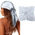 thumbnail image 2 of Tanghaowl Large Square Satin Head Scarf Silk Hair Scarf Square Hair Bandanas Large Scarf Sleeping Head Wraps For Women Mens French Hats, 2 of 8