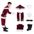 thumbnail image 2 of Traje de Santa Claus Txlixc moda terciopelo adultos niños, 2 of 9