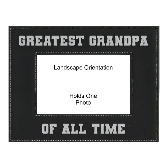 PrecisionNC Gift for Grandpa Greatest Grandpa of All Time Engraved Leatherette Black Picture Frame Fathers Day 4x6 Landscape