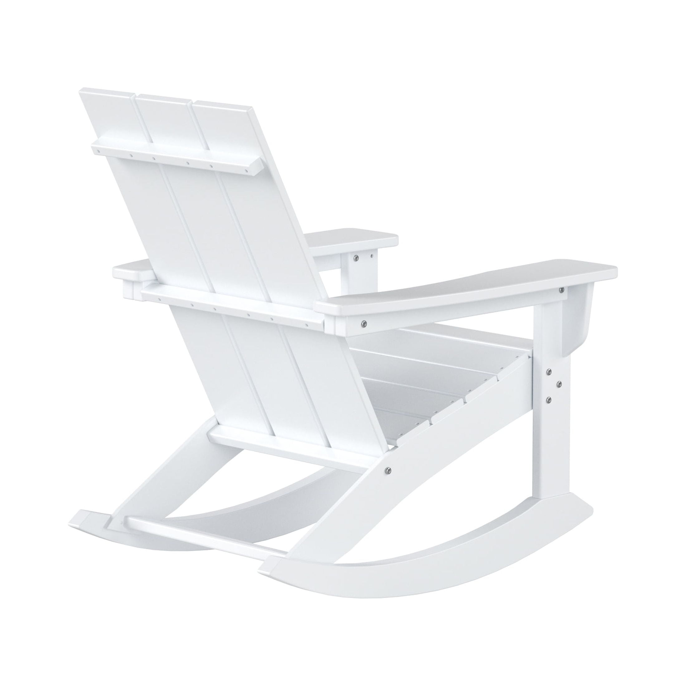 GARDEN Set of 2 Modern Plastic Outdoor Rocking Chairs for Patio Porch, White