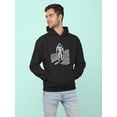 thumbnail image 2 of Smartprints Mens Graphic Hoodie Black - Awesome Apollo 11 Mission Design Cotton Blend Classic Fit, 2 of 4