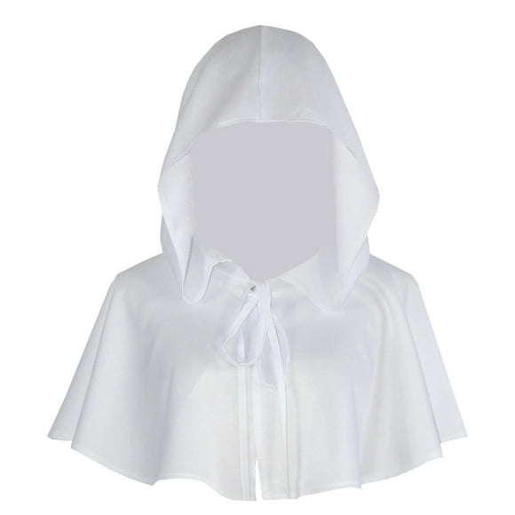 Halloween Cloak Cosplay Death Cape Wizard Cloak for Women Men Unisex White