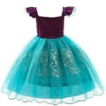 thumbnail image 4 of Girls Mermaid Dress Ariel Costume Outfit Playwear Birthday Party Cosplay Kids Summer Dress, 4 of 7