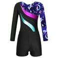 thumbnail image 2 of iixpin Girls Sparkle Ballet Dance Unitard Biketard with Gymnastic Shorts Long Sleeve Leotards Set Athletic Tracksuit Navy Blue 10, 2 of 7
