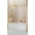thumbnail image 2 of Glass Warehouse  56 in. - 60 in. x 60in. Frameless Bath Tub Sliding Shower Door Satin Brass Satin, 2 of 5