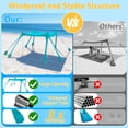 thumbnail image 6 of Yacona Beach Tent Sun Shelter, 10'x10' Outdoor Shade Canopy with Sandbags, Beach Umbrellas for Sand Picnics Backyard Camping, Blue-Green, 6 of 9