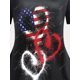thumbnail image 4 of Camiseta Talla Extra Patriótico de Bandera de Estados Unidos con Estampado de Corazón Rosegal Camisetas tallas grandes, 4 of 5