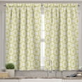 thumbnail image 2 of Ambesonne Wheels Valance & Curtain, Bicycle Abstract Circles, 55"x30", Yellow and White, 2 of 6