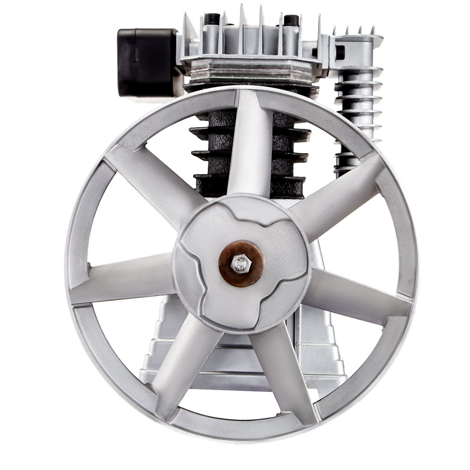 High-Speed 3HP Air Compressor Pump, 11CFM Twin Cylinder Piston Pump - 1300RPM Industrial Motor, Splash Lubricated
