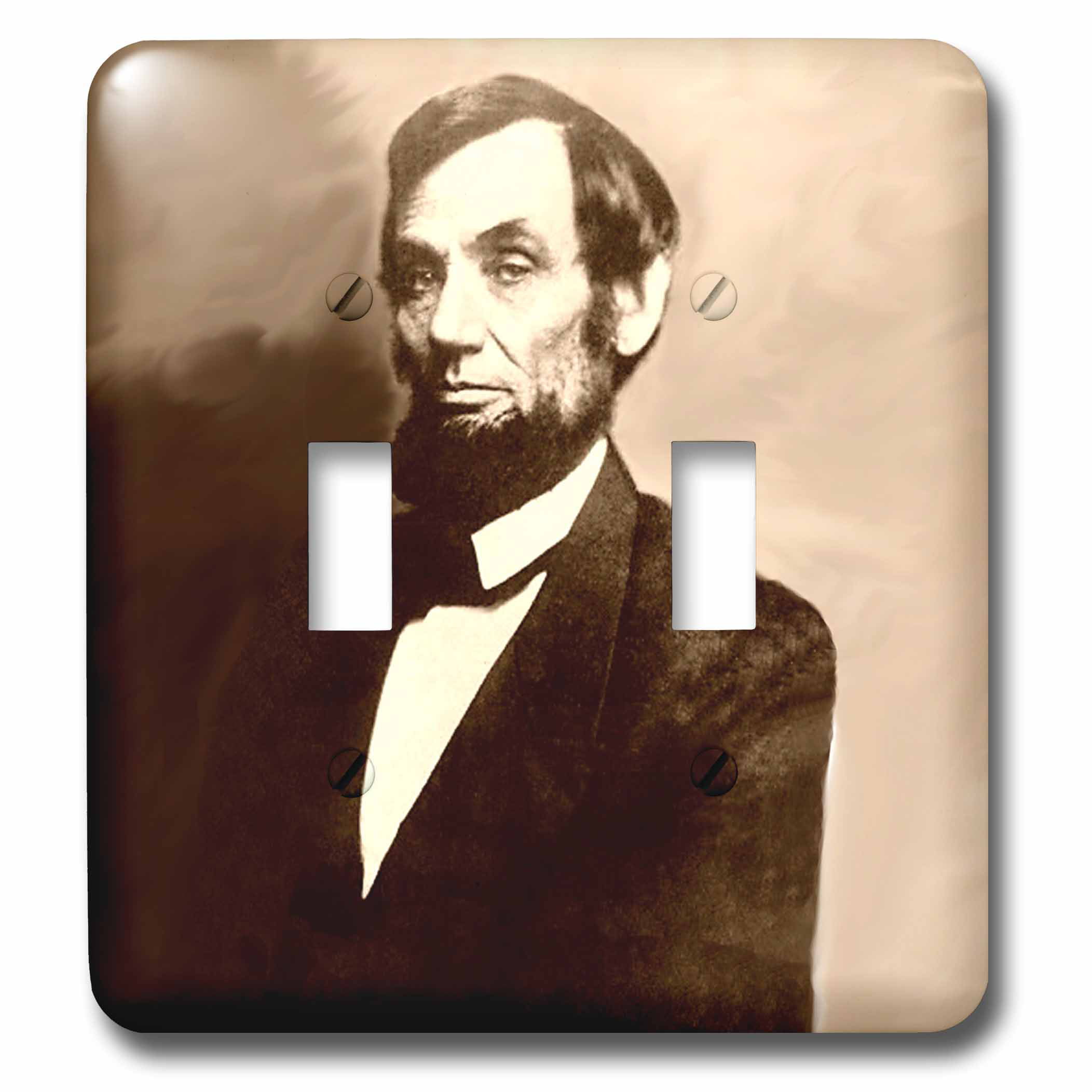 3dRose lsp_77398_2 Abraham Lincoln Stereoview Card Sepia Double Toggle Switch 