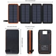 thumbnail image 3 of Cargador Solar 25000mAh, Power Bank Portátil para Exteriores con 4 Paneles Solares, Batería Externa de Carga Rápida con Salidas USB Duales Compatible con Smartphones, Tablets, etc., 3 of 5