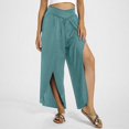 thumbnail image 1 of WILLBEST Pantalones Casuales para Mujer, de Pierna Ancha, Cintura Alta, Estilo Bohemio, Estilo Palazzo, para Yoga, Playa, Tallas Grandes, Estilo Hippie, para Mayor Comodidad y Estilo. Chica, 1 of 6