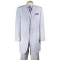 thumbnail image 1 of Men's 3 Piece Poly Striped Suit 5 Button 37" Length Jacket w/ Vest, 1 of 1