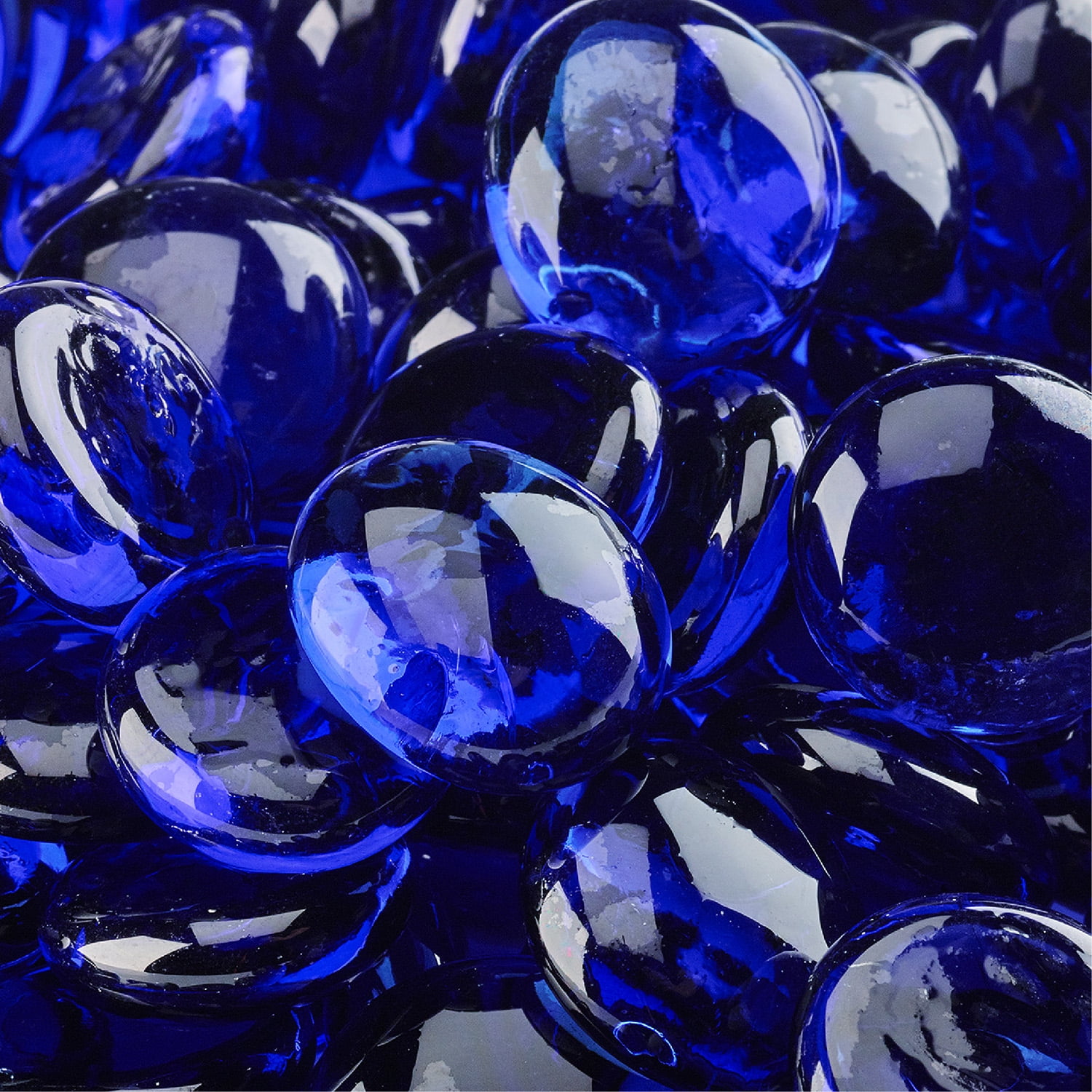 Deep Sea Blue Fire Pit Glass Beads 3/4", 10 lbs