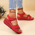 thumbnail image 7 of Byworldtasic Women's Comfort Wedge Sandals Open Toe Hook and Loop Adjustable Strap Platform Walking Sandals, 7 of 7