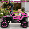 thumbnail image 5 of 24V 400W Kids Ride on Car UTV W/Remote Control, Powered Ride on Toys with 4 Wheels Suspension, 3 Speed, Music for Kids Age 3+, Magenta, 5 of 10