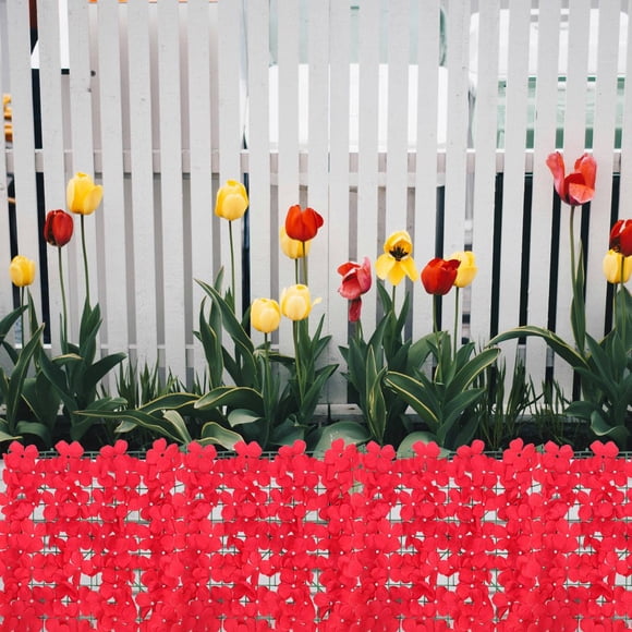 CUITING Reed Fence Picket Artificial Fence 100.00X50.00X0.50CM Red