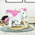 thumbnail image 2 of Unicorn Baby Rocking Horse Toy for Kids with Lullaby Song,Plush Ride On Horse with Heavy-Duty Support System,Interactive Toy Pretend Play Toy for Toddlers,White Wood Toys Kids Bikes Riding Toys, 2 of 5