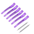 thumbnail image 3 of Pinzas para el cabello con banda de silicona, 6 piezas de pinzas para el cabello profesionales, pinzas de pico de pato, pinzas para el cabello para seccionar, materiales ecológicos, 3 of 14