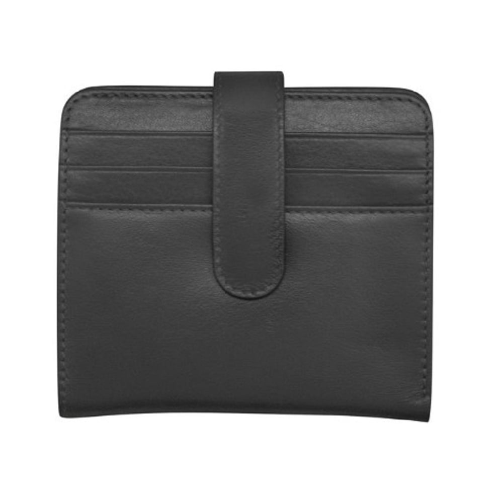 ili New York Black Leather Snap Bifold Wallet with RFID Blocking Lining ...