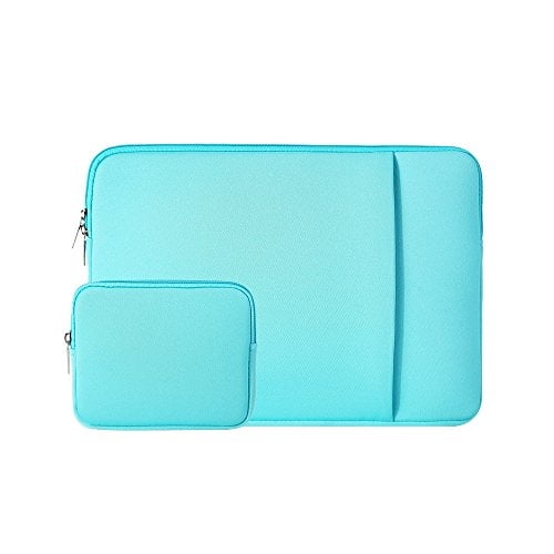 Fundas de manga p/ portátil RAINYEAR 13.3", Chromebook 2021 2022, MacBook Pro M1 A2442 14", cubierta suave c/ bolsillos (azul)