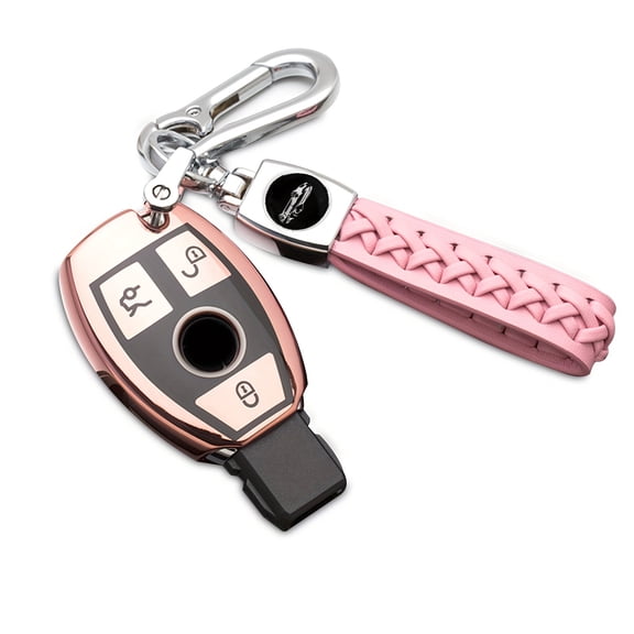 1pc for Mercedes Benz Key Fob Cover with Keychain, Soft TPU Key Case for CLS CLK AMG ML C CL E S SL SLK G GLC GLE GLS M R Smart Key