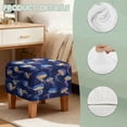 thumbnail image 7 of SCRAWLGOD Jellyfish Print Navy Blue Ottoman Cover Square Footrest Sofa Slipcovers Soft Stretch Stool Cover with Elastic Band Footstool Protector Covers for Living Room, 7 of 7