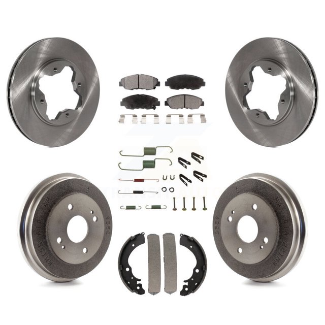 Transit Auto Front Rear Disc Brake Rotors Ceramic Pads and Drum Kit (7Pc) for Car Honda Accord K8T-102437