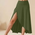 thumbnail image 6 of EDFBUYKRS Female Skirts Womens Fall Skirts 2026 Petite Women Fashion Solid Casual Elegant Ruffled High Waist Long Sport Dress, 6 of 8