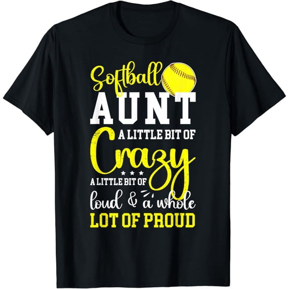Velto Softball Aunt Proud Aunt Of A Softball Player Aunt T-Shirt Fullsize S-5XL Shirt