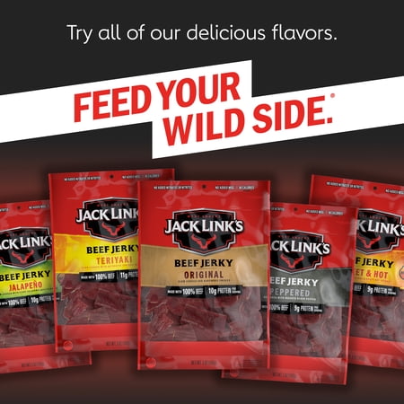 Jack Links Beef Jerky, Teriyaki. Meat Protein Snack Packs, 5ct 0.65oz - Image 6