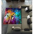 thumbnail image 1 of DEYOU Space Nebula Universe Retro Galaxy Giraffe Riding Shark Never Stop Dreaming Pattern Area Rugs 3 x 5ft Floor Carpet Mat for Living Dinning Room Bedroom Kitchen Hallway Office Decor, 1 of 6