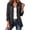 Black, variant on Women's Jacket Vertical Stripe Shirt Lapel Collar Button Front Long Sleeve Casual Fall Coat