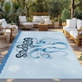 thumbnail image 2 of Navy Blue Octopus Outdoor Rug for Patio/Deck/Porch, Non-Slip Large Area Rug 3 x 5 Ft, Coastal Bubbles Ocean Waves Indoor Outdoor Rugs Washable Area Rugs, Reversible Camping Rug Carpet Runner, 2 of 8