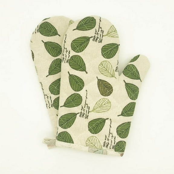 Oven Mitts 1 Pair, Kitchen Oven Glove High Heat Resistant 500 Degree Long Oven Mitts with Non-Slip Silicone Surface for Cooking