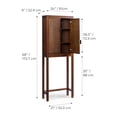 thumbnail image 6 of Teamson Home Hatteras Modern Over Toilet Storage Cabinet with Rattan Doors & Shelves, Bathroom Organizer with Solid Wood, 6 of 14